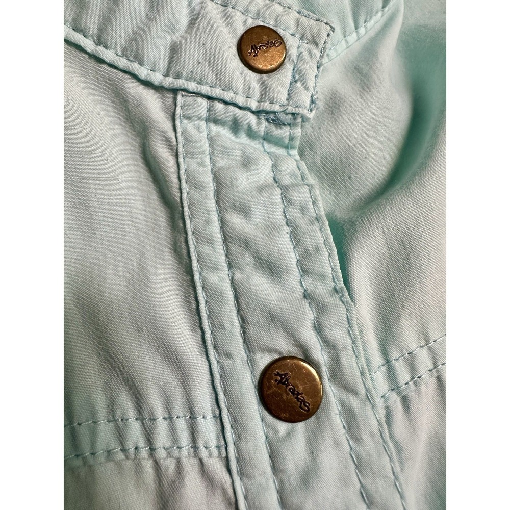Abraxas Jumpsuit Vintage Womens Size P Mint Cotton Blend Snap Front Retro Snaps - Picture 4 of 7